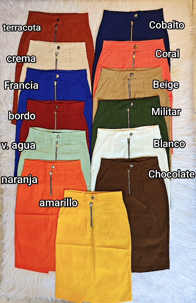 Pollera Tipo Jean de Bengalina Elastizada - Imagen 2