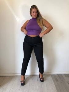 Chupin Talle Especial Dama Negro Liso Elastizado