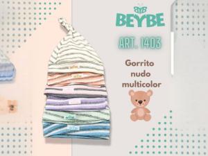 Gorro Rayado con Nudo Art.1403 Pack X 12 Surtido de Colores