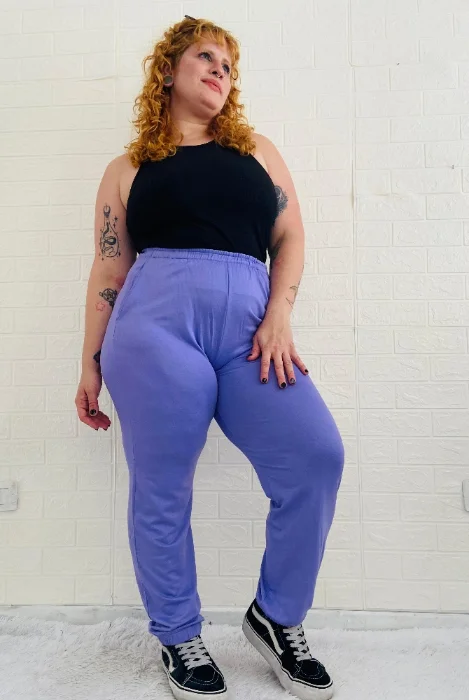 Oferta Babucha Rústico Lycra Solo Lila