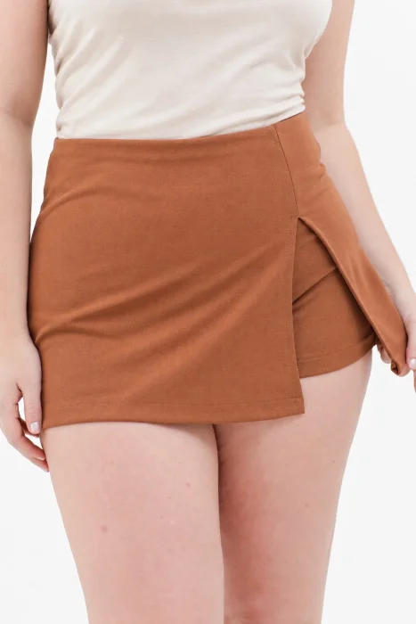 Short Pollera C/tajo Crep