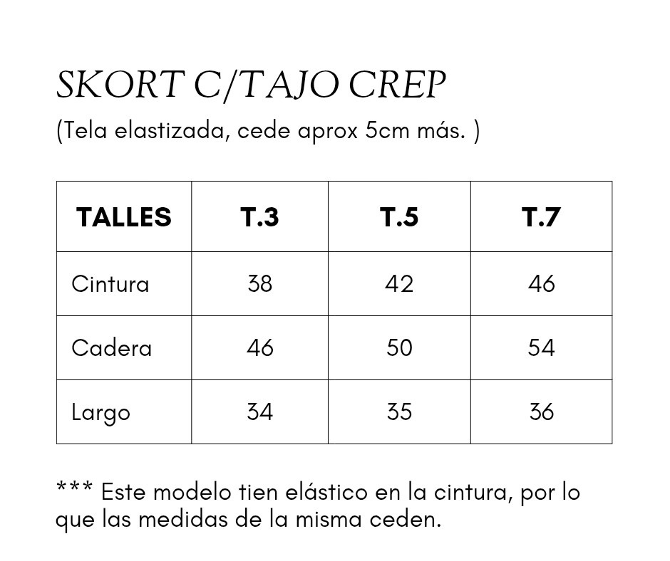 Short Pollera con Tajo Crep - Imagen 5
