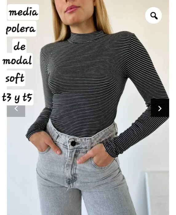 Media Poleras de Modal Soft Rayado