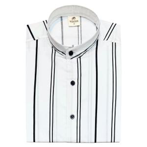 Camisa a Raya Cuello Mao Slim Fit Manga Larga - Miniatura 6
