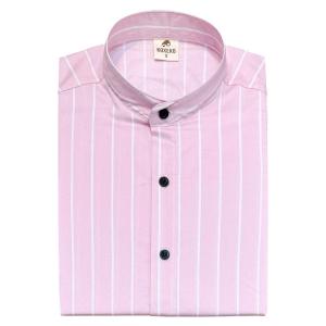 Camisa a Raya Cuello Mao Slim Fit Manga Larga - Miniatura 7