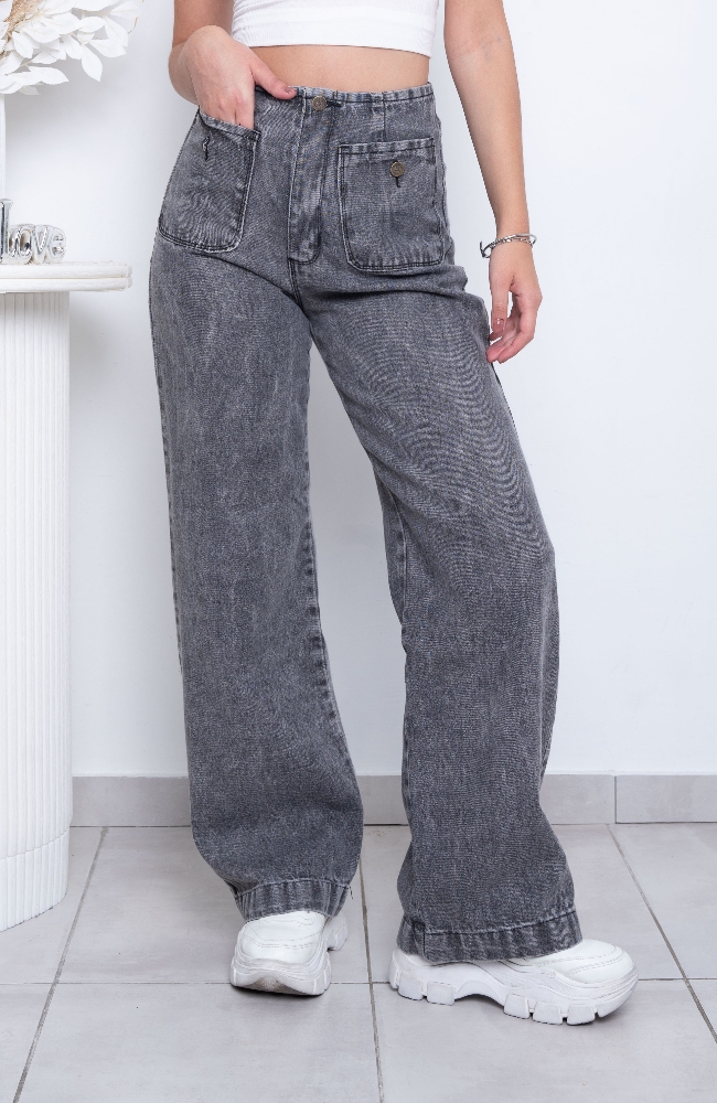 'art 476-6' 36 al 44 ¡sin 42!  Wide Gris Arenado + Bolsillo C/boton "trend" - Imagen 6