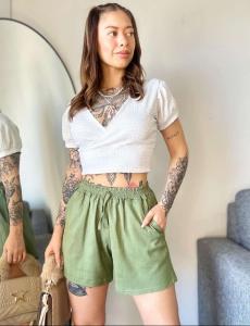 Short con Bolsillo Lino