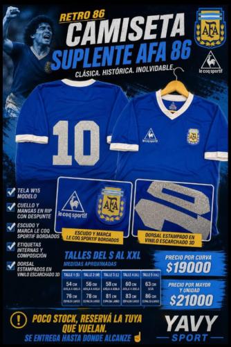 Remera Retro Afa 86 Sublimada Importada - Miniatura 5