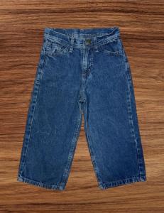 Pantalon Baggy Niño Azul Gastado Arenado Calze Grande