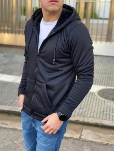 Campera Jersey con Piel