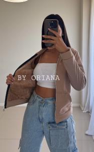 Campera Jersey con Piel