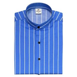 Camisa Cuello Mao Rayado Elastizado Slim Fit - Miniatura 8