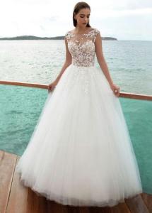Vestido Blanco y Natural de Novias - Miniatura 2