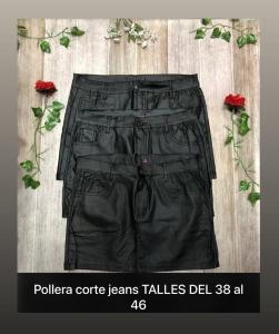 Pollera Engomada Corte Jeans