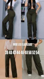 Wide Leg Elastizado Verde Militar