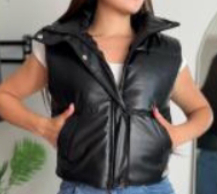 Chaleco Eco Cuero Mujer y Saco de Paño - Imagen 2