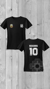 Remera de Algodón Peinado con Bordados y Numeros Serigrafiados- Messi y Maradona - Miniatura 2