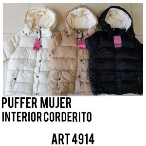 Puffer Mujer con Corderito por Mayor - Miniatura 2