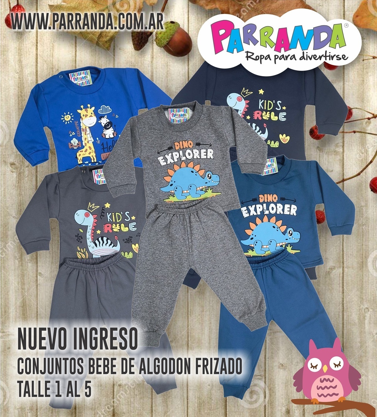 Conjuntos Bebé de Algodón con Friza - Imagen 2
