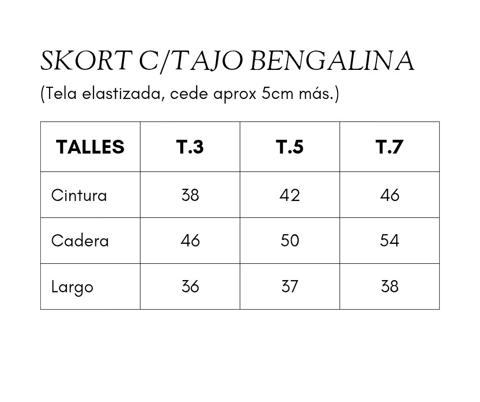Short Pollera C/tajo Bengalina - Imagen 5