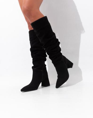 Bota Arrugada Caña Alta Tendencia Lirio - Miniatura 1