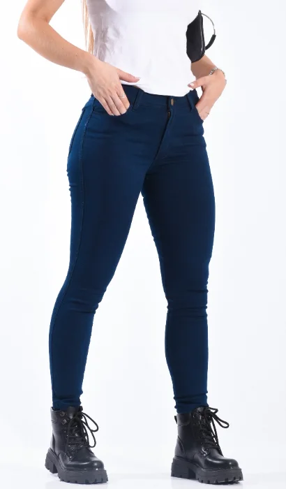 Pantalon Chupin Tiro Medio Azul