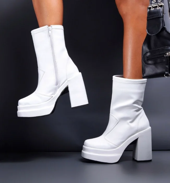 Botas con Plataforma Blanco