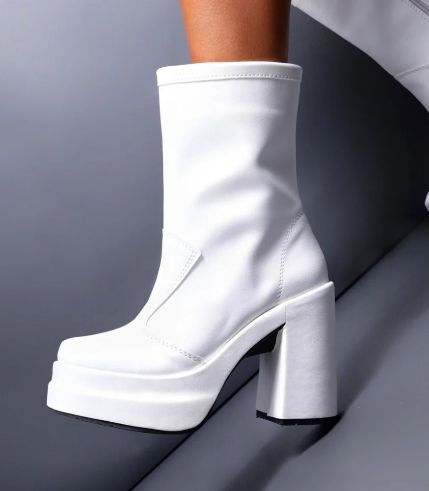 Botas con Plataforma Blanco - Imagen 2
