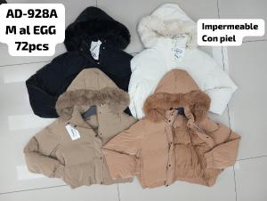 Puffer de Mujer con Piel