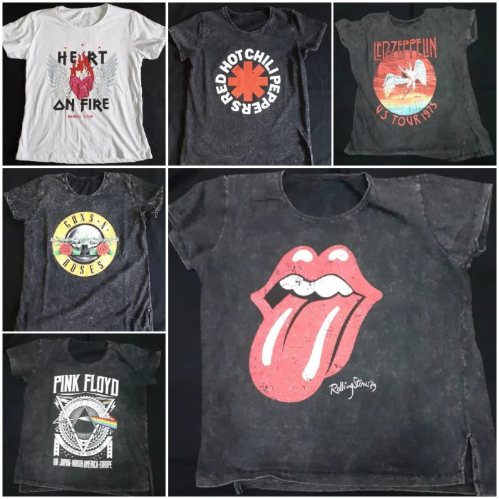 Remeras Mujer con Brillo Bandas Rock!