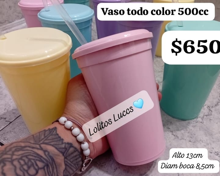 Vaso Color 500cc Aprox - Imagen 2