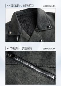 Chaqueta Rústico Eco Cuero para Hombre con Piel - Miniatura 6