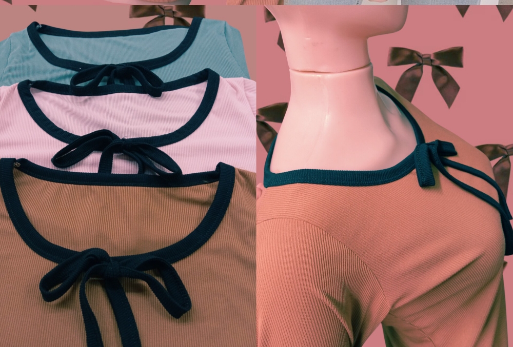 Blusa Combinada Moño - Imagen 2