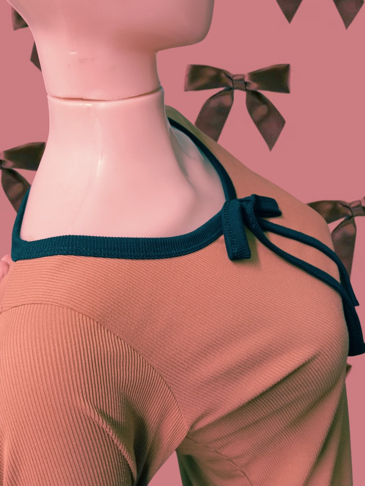 Blusa Combinada Moño - Imagen 2