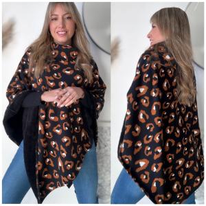 Poncho Print con Piel - Miniatura 2