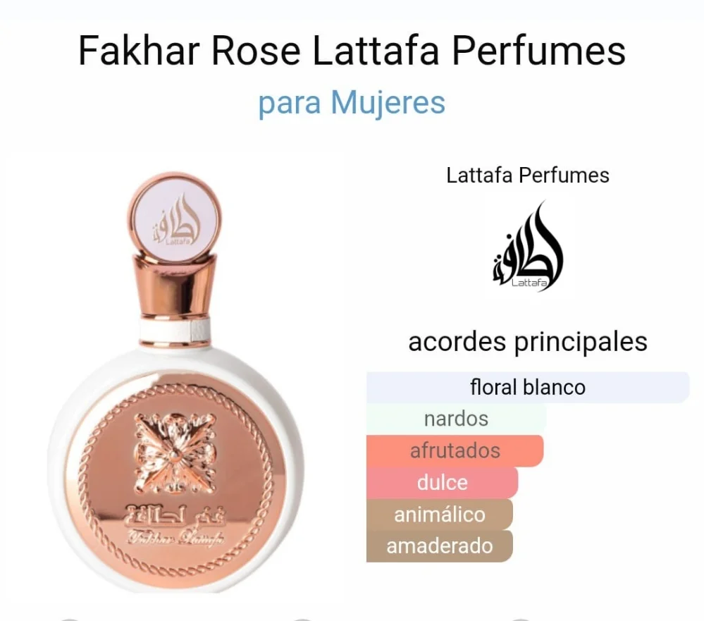 Perfume Arabe Fakhar Rose Gold Lattafa - Imagen 2