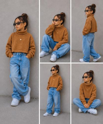 Buzo Cuello Alto  Oversize Corto - Waffle Frisado - Miniatura 2