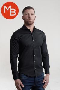Camisa Entallada Lisa Elastizada