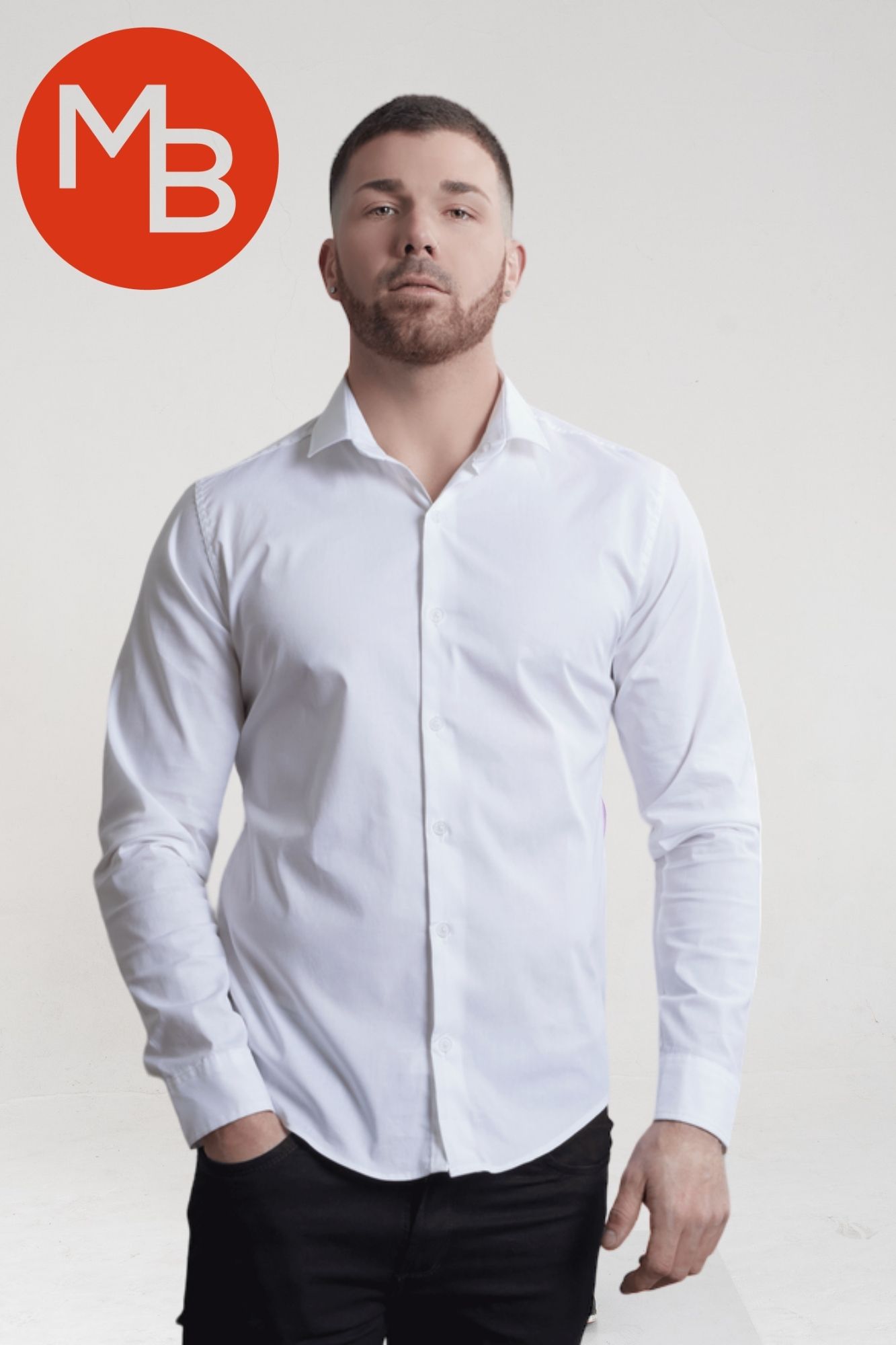 Camisa Entallada Lisa Elastizada - 8.jpg