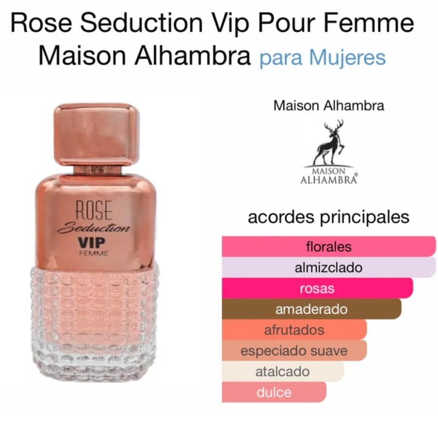 Perfume Arabe Rose Seduction Vip For Femme Maison Alhambra - Imagen 2