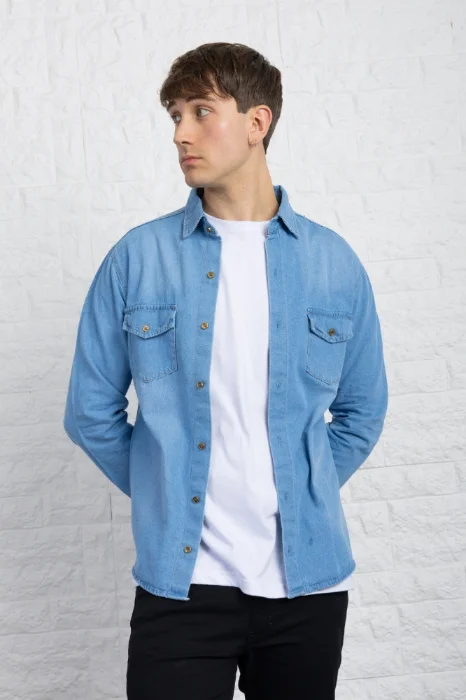 Camisa de Jean Manga Larga