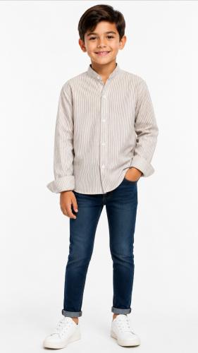 Camisas Rayada de Ñiños Cuello Mao - Miniatura 2
