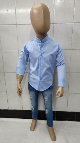Camisas Elastizada Importado Liso de Bebé Cuello Mao - Miniatura 4
