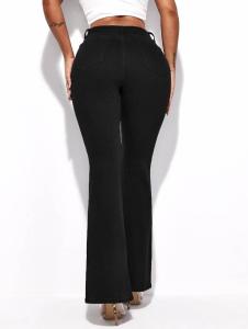 Jeans Oxford Negro Dama - Pantalones Acampanados Mujer por Mayor y por Menor Promos - Miniatura 2