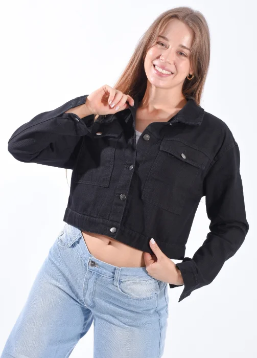 Campera Overzize Corta Negro