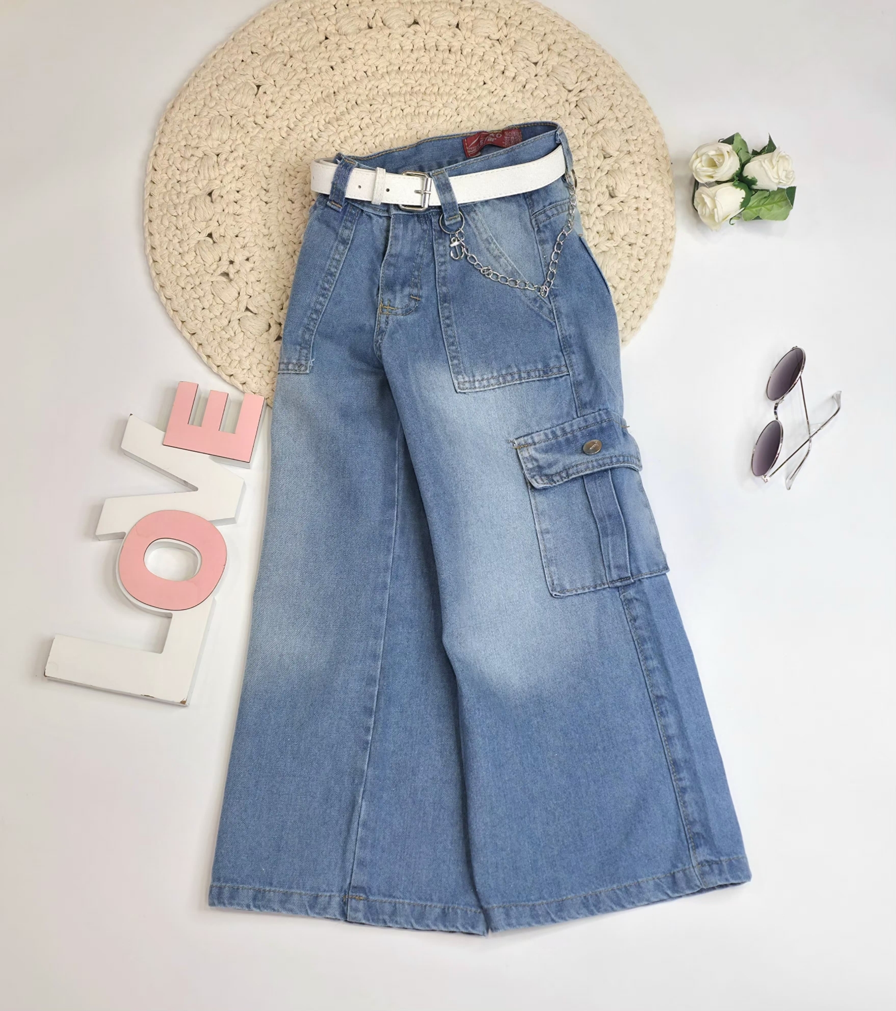 P/wide Leg Cargo Rut P/niñas - Imagen 2