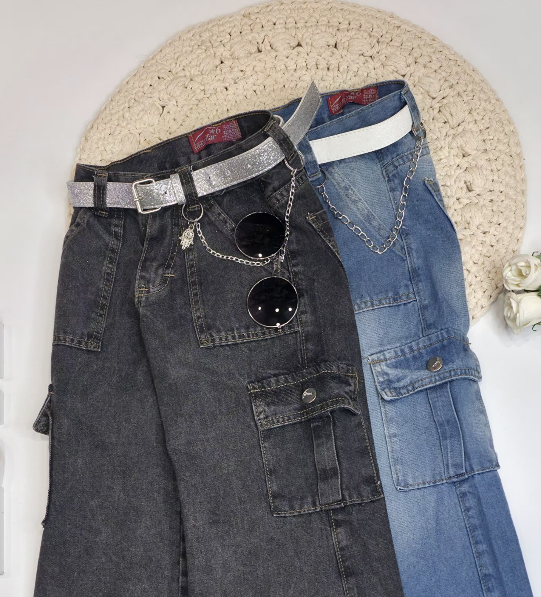P/wide Leg Cargo Rut P/niñas - Imagen 3