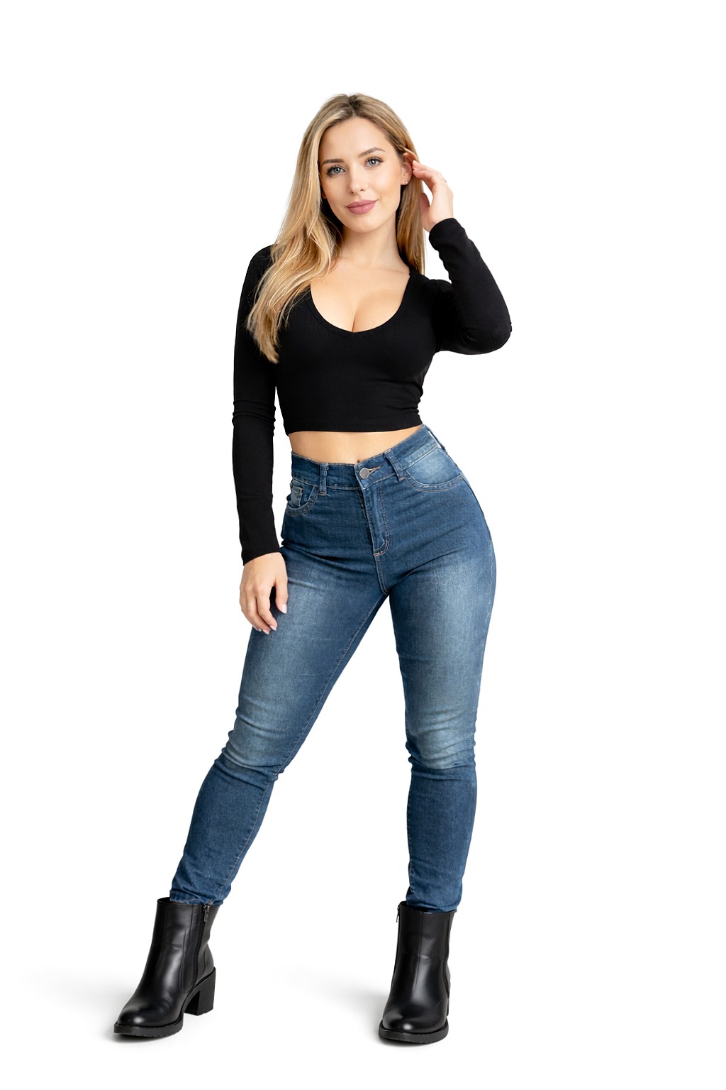 Skinny Jeans Celeste Dama Pantalón Chupin Denim Mujer Promos Mayoristas 2000's Moda - Imagen 9