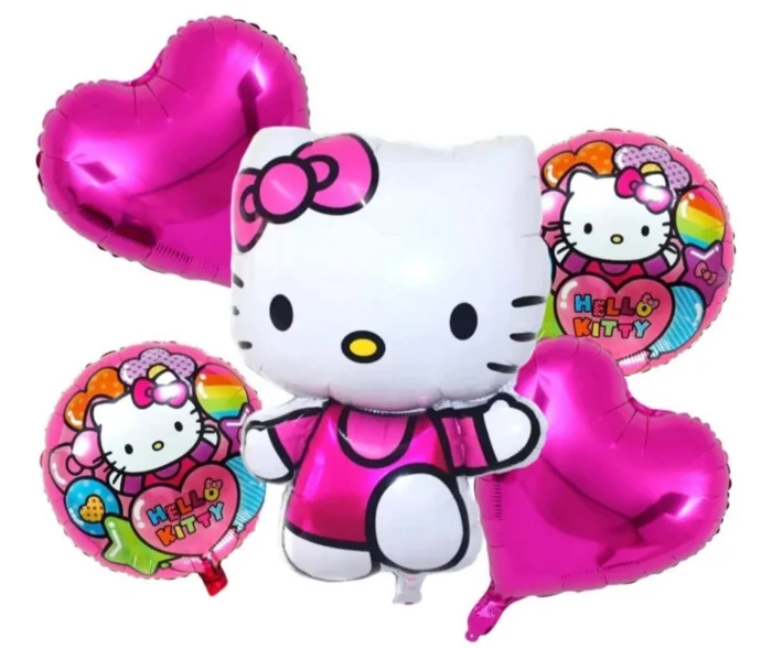 Set Globos Kitty & Unicornio