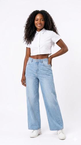 Jeans Wide Leg Celeste Dama Pantalones Anchos Mujer X Mayor y Menor Promos Descuentos